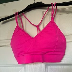 Fabletics hot pink sports bra